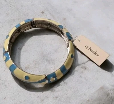 NUEVO CON ETIQUETAS Pulsera Christopher Banks Brazalete Esmalte Elastizado 8219 Joyería y Amarillo CJ Foto 1 de 4