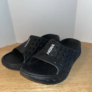 Hoka One One Ora Recovery Black Men’s Size 10 Slip On Slides Sandals Water Shoe - Picture 1 of 11