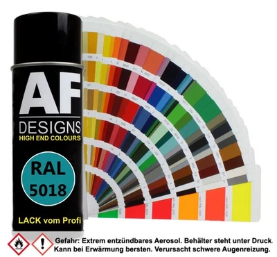 RAL Lackspray Autolack Sprühdose Spraydose RAL5018 TUERKISBLAU glänzend matt - Bild 1 von 3