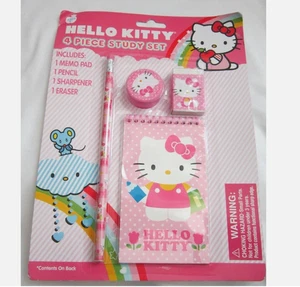 Hello Kitty 4-teiliges Briefpapier Set - Bleistift, Memobuch, Radiergummi, Anspitzer - Bild 1 von 3
