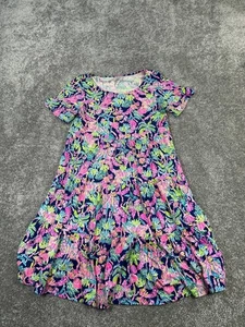 Lilly Pulitzer Dress Womens Small Pink Blue Green Floral Cotton - Picture 1 of 8