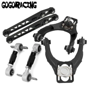 Black Lower Control Arm and Front Upper Rear Camber Kit For Honda Civic 96-00 EK - Imagen 1 de 12