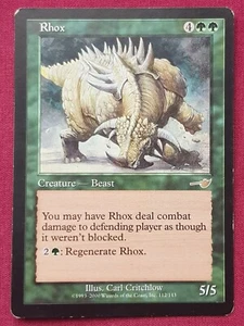 Magic The Gathering NEMESIS RHOX green card MTG - Picture 1 of 2