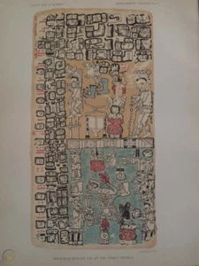 MADRID CODEX MAYA AÑO NUEVO ANIMAL TOCADO SANGRADO TRO-CORTESIANO 1882 - Imagen 1 de 2