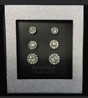 Genuine Crystal Tri Set Guine Crysals 3 Sets of Stud Earrings Fashion Jewelry