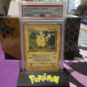 1999 Pokemon Jungle Pikachu 1st Edition With Duelist Stamp Promo 60/64 PSA 9. - Picture 1 of 5