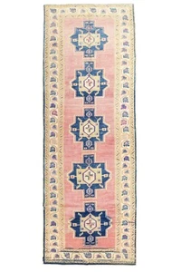 Vintage oushak 4.3x12.5 ft runner- Wide long hallway rug- Boho farmhouse carpet - Picture 1 of 13