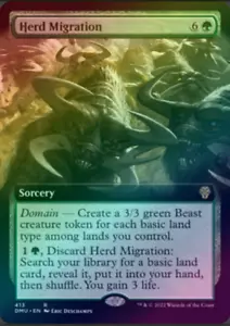 Herd Migration Extended Art FOIL Dominaria United MTG Rare - Picture 1 of 2