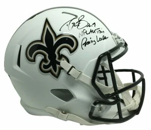 Drew Brees Signed F/S Flat White Saints Helmet "NFL All Time Passing Leader" BAS - Picture 1 of 10