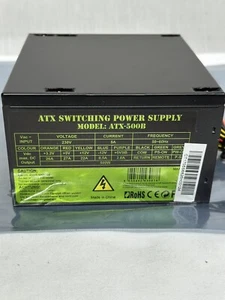 ATX-500B 500W PSU PC Netzteil Schaltnetzteil 12cm leiser Lüfter - Bild 1 von 3