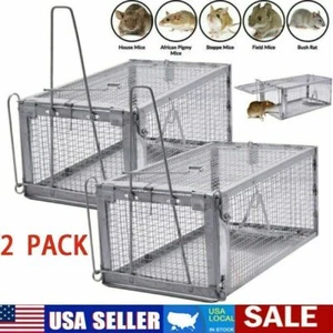 2Pcs Live Humane Cage Trap for Squirrel Chipmunk Rat Mice Rodent Animal Catcher - Picture 1 of 12