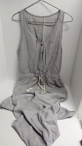 WOMANS SLEEVELESS BUTTON JUMPSUITE LONG PANTS ROMPER WITH POCKETS - Picture 1 of 3
