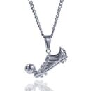 Stainless Steel Soccer Pendant Neckalce Hiphop Fashion Link Chain Necklace 1pc