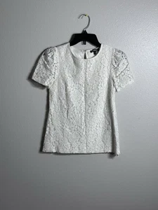 Express Women White Embroidered lace top size XS - Picture 1 of 7