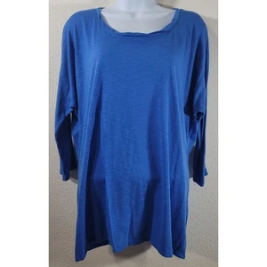 Top Dolman manga 3/4 azul cuello redondo Cato grande ligero suave elástico - Imagen 1 de 6