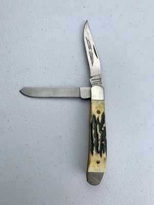 复古 Parker Edwards Cutlery 小号双刃 Stag Trapper 刀  — 第 1/4 张图片