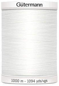 Gutermann 1000P-20 Sew-All Thread 1,094yd-Nu White (5Pk) - Picture 1 of 1