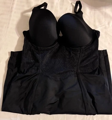 Maidenform flexees formwear скольжения платье цельный черный 38C регулируемые ремни - Изображение 1 из 4