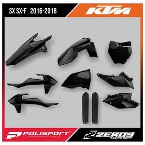 KIT DE PLÁSTICOS KTM SX SX-F XC XC-F XC-W TPI MOTCROSS INCLUYE PROTECTORES DE HORQUILLA NEGRO - Imagen 1 de 2