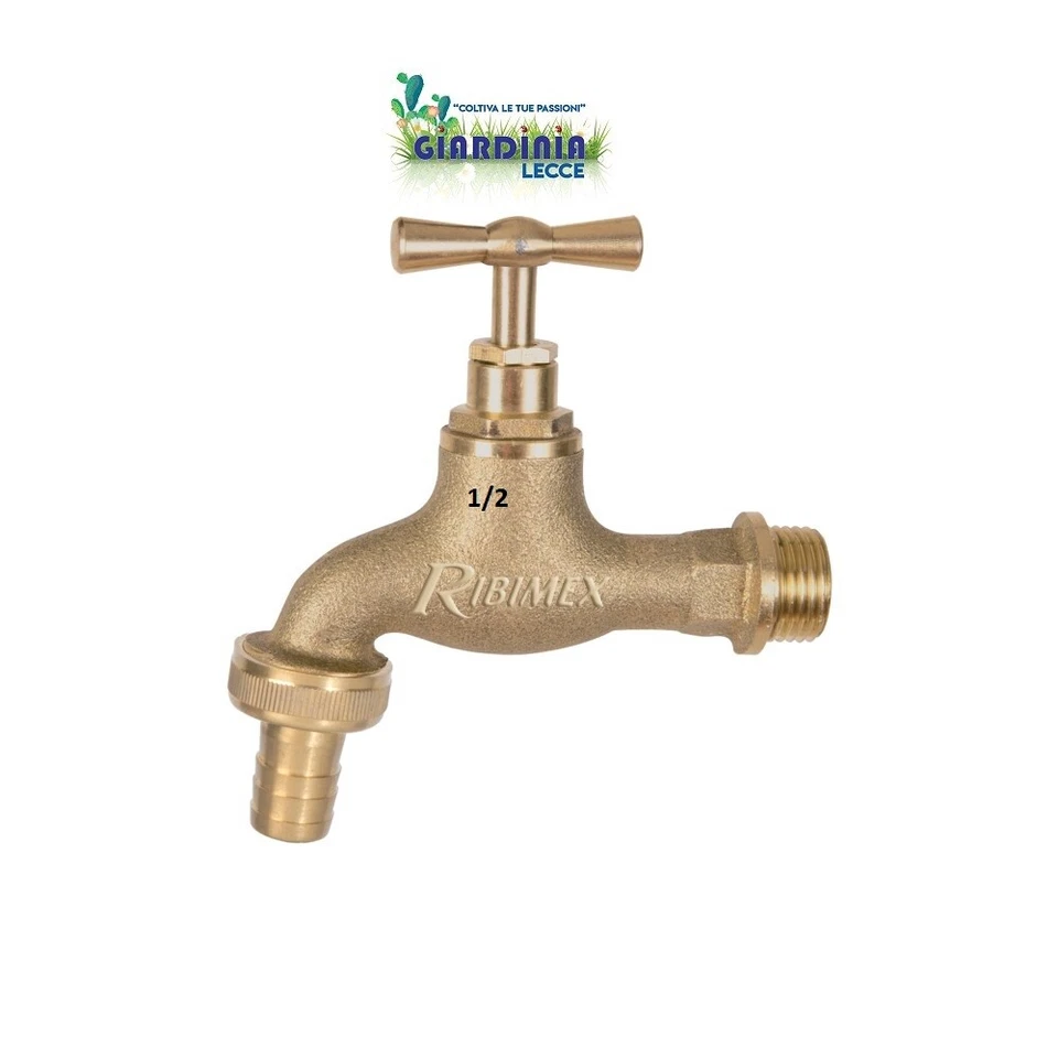 RIBIMEX RUBINETTO DA GIARDINO CON VALVOLA IN OTTONE DA 1/2" - Immagine 1 di 1