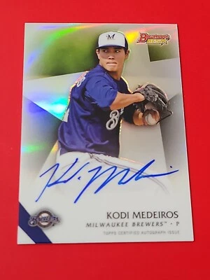 Kodi Medeiros 2015 Bowmans Best Refractor Auto , Milwaukee Brewers - Image 1 of 3
