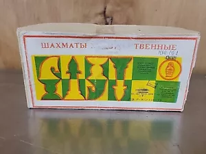 Vintage Russian Matryoshka Chess Set - Hand-Carved Hand-Painted Pieces With Box - Picture 1 of 15