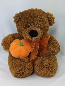 Ty Brown Bear Plush Orange Pumpkin 2006 Stuffed Animal Toy - Picture 1 of 7