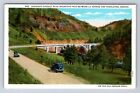 Vintage Viaduct Blue Montain Pass Pendleton Oregon Street View Cars Postcard Fk