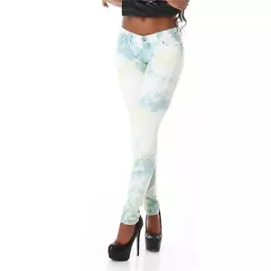 Sexy Womens Bianco Tie Look Skinny Skinny Skinny Jeans - Verde #H1880 - Picture 1 of 18