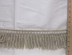 Faux Silk Fabric Cream 40" x 54" Plus Fringe Trim Craft Lot 2 Pieces Sewing DIY - Picture 1 of 3