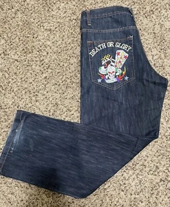 Herren Ed Hardy Christian Audigier Death or Glory Schädel Vintage Jeans, Größe 36 - Bild 1 von 12