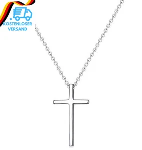 Bzzerumy 925 Sterling Silber Kreuz Kette,Sterling Silber Halskette, Silberkette - Bild 1 von 12