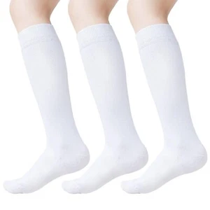 Knee High Socks for Girls Boys School Uniform Socks Cotton Tube Socks Long Wh... - Picture 1 of 7