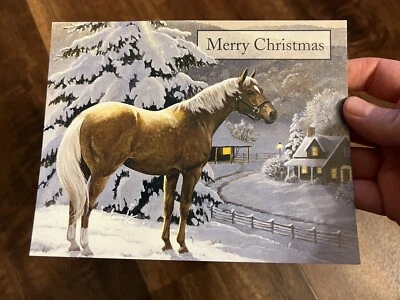 Lang Merry Christmas 19 Cards Persis Clayton Weirs Horse Equestrian Winter Snow - Image 1 of 4