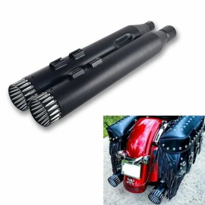 SHARKROAD 4" Slip On Mufflers For Harley Touring 2017-UP Exhaust Nice Loud - Image 1 of 4