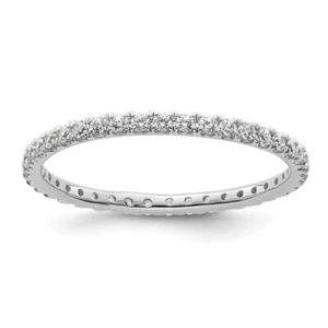14K White Gold 1/2 carat Lab Grown Diamond Eternity Ring for Women Size 8 - Picture 1 of 6