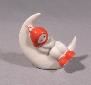 Porcelain Figurine Space Astronaut Vintage Soviet Moon Rocket Russian Statuette - Picture 1 of 4