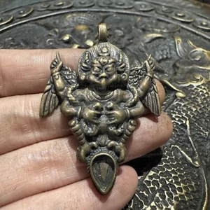 Tibetan Garuda Brass Pendant Buddhist Amulet Necklace - Imagen 1 de 9