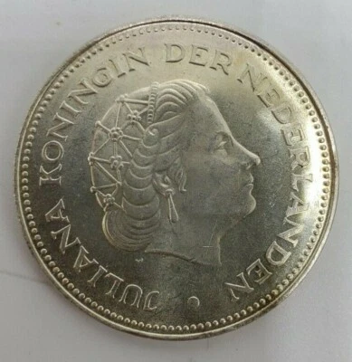 Países Bajos 1970 10 florines de plata - BU Foto 1 de 2