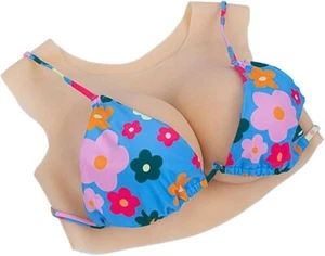 PHOXBOBG Silicone Breastplate Silicone Breastforms Silicone Breast Round Neck - Picture 1 of 3