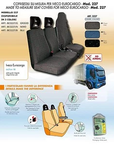 IVECO EUROCARGO DAL 2008 IN POI COPRISEDILI COMPLETI IN COTONE GRIGIO 227 - Picture 1 of 1