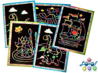 LG IMPORTS 12 x Kratzbild ca 17x13 cm Mitgebsel Tombola Geburtstag Schule KITA Kindergarten