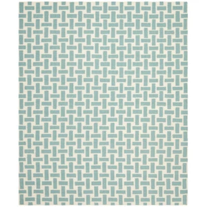 SAFAVIEH Dhurries DHU201A Handwoven Turquoise /Ivory Rug - Picture 1 of 23