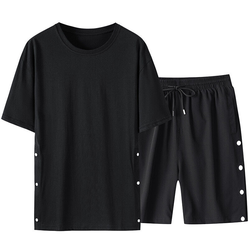 Mens 2-Piece Summer Set Sweatsuit Short Sleeve Outfit T Shirts & Shorts ...