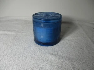 Homeworx Harry Slatkin Azul Elegante Vidrio 3 Mechas Vela 14oz Muérdago Esmerilado Nuevo - Imagen 1 de 8