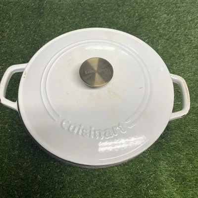 5QT-Cuisinart White Enamel Porcelain Lined Cast Iron~ 1650 Dutch Oven with Lid. - Image 1 of 4