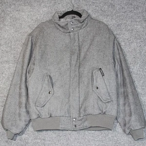 Members Only Wool Blend Bomber Jacket Mens Size 42 Gray Outerwear Coat - Picture 1 of 8