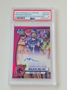 2024 Bowman U - Chrome Prospect Auto Malachi Nelson Auto- Fuchsi Ref /150 PSA 10 - Picture 1 of 6