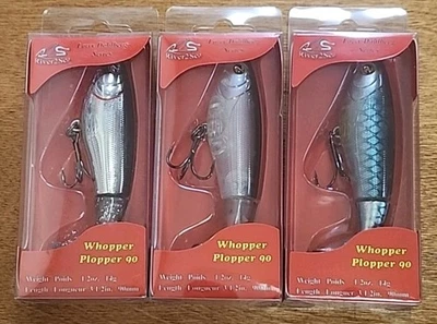 Lote de 3. Señuelo River2Sea Whopper Plopper 90 Topwater, 3 1/2", 1/2 oz. ¡3 colores! Foto 1 de 4