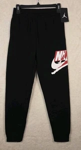 Nike Air Jordan JumpMan Boys SZ LG Athletic Logo Black Track Sweat Pants NWT - Picture 1 of 8